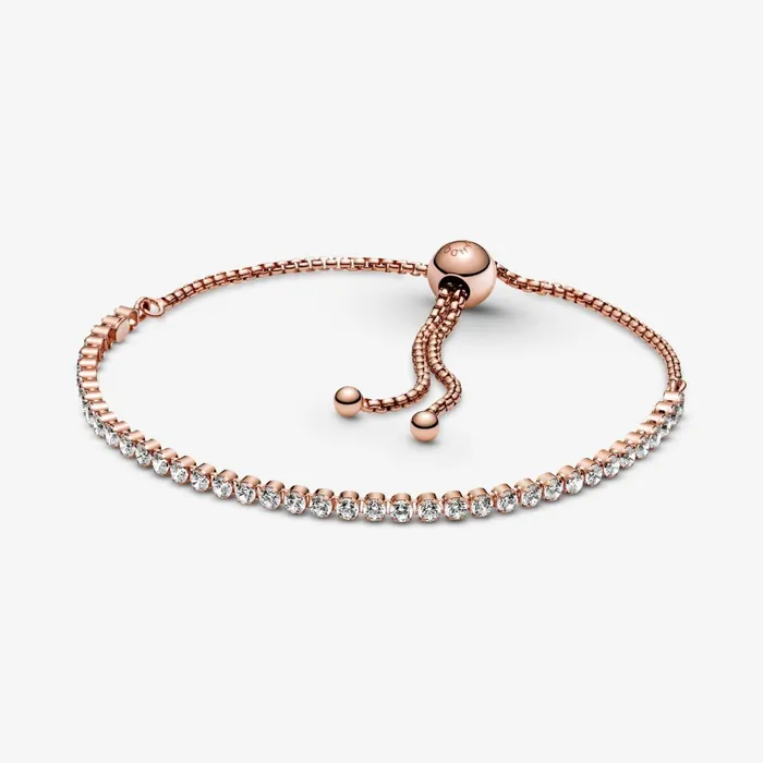 Friendship and Sliding Bracelets Women Pandora Sparkling Slider Tennis Bracelet Rose Gold Plated Friendship and Sliding Bracelets Women Pandora Sparkling Slider Tennis Bracelet Rose Gold Plated