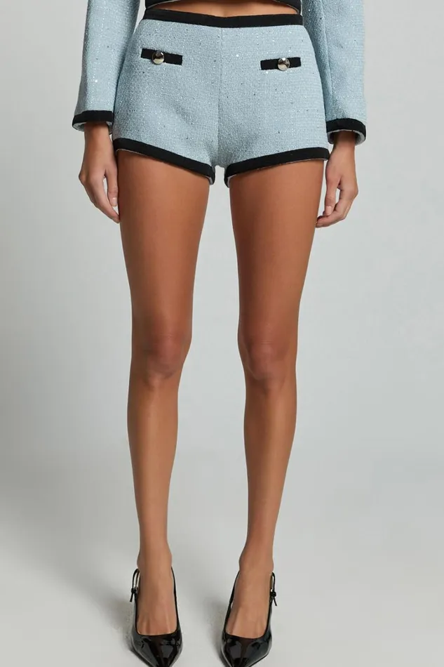 Gina Shorts 8211 Contrast Pocket Detail Shorts In Ice Blue Women Showpo Shorts