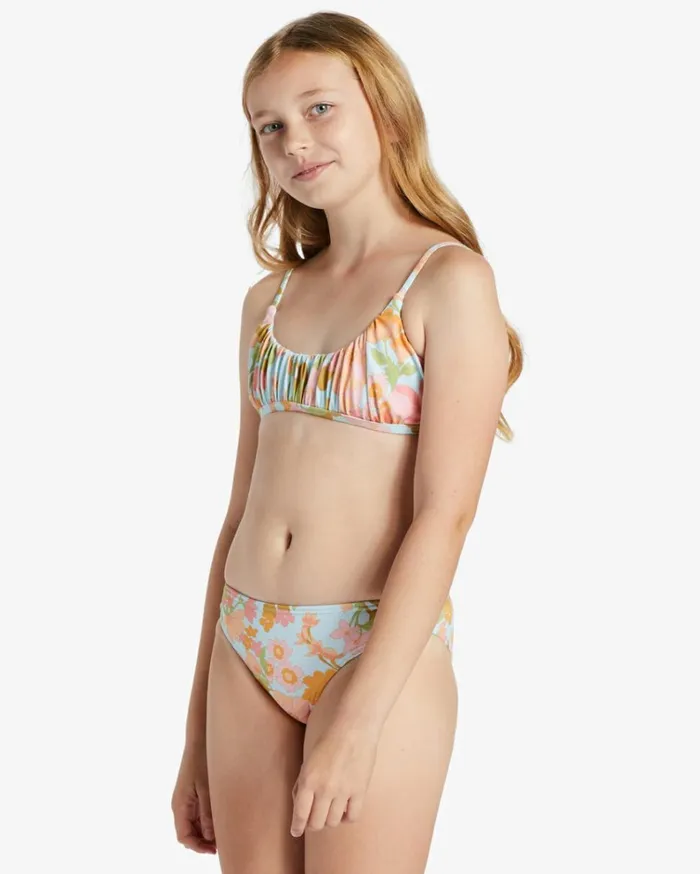 Girl039s Blown Away Two Piece Bralette Bikini Set Multi Kids Billabong Girls039 Swimwear
