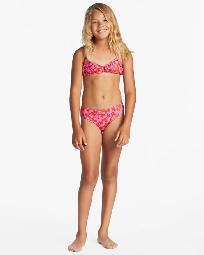 Girl039s Love Letter Shirred Two Piece Tank Bikini Set Red Aloha Kids Billabong Girls039 Swimwear