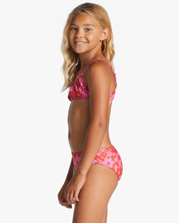 Girl039s Love Letter Shirred Two Piece Tank Bikini Set Red Aloha Kids Billabong Girls039 Swimwear