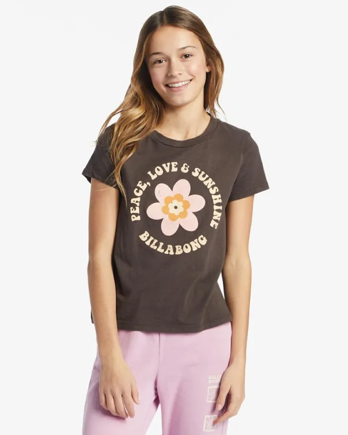 Girl039s Peace Flower TShirt Off Black Kids Billabong Girls039 Tops and Tees