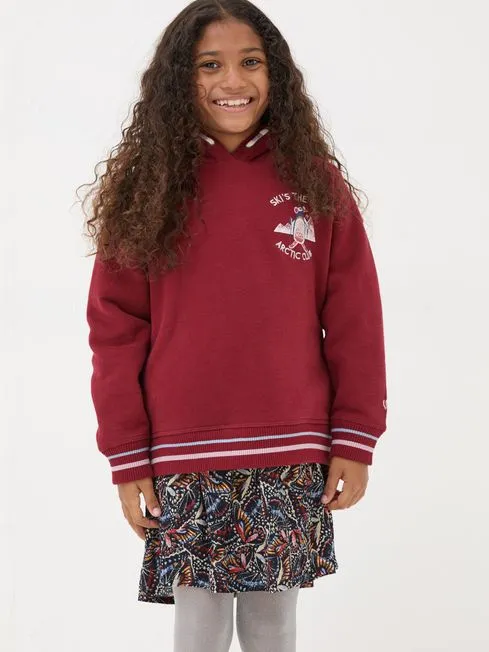 Girls Fatface Sweatshirts and Hoodies Berry Pink Penguin Popover Hoodie