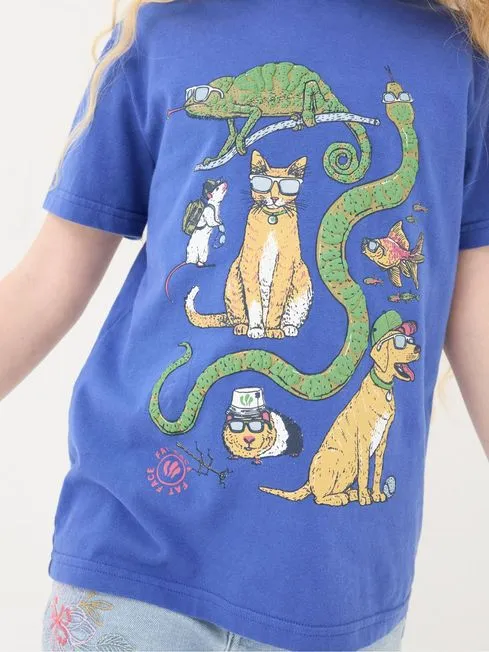 Girls Fatface Tops and TShirts Blue Pet Graphic TShirt Girls Fatface Tops and TShirts Blue Pet Graphic TShirt