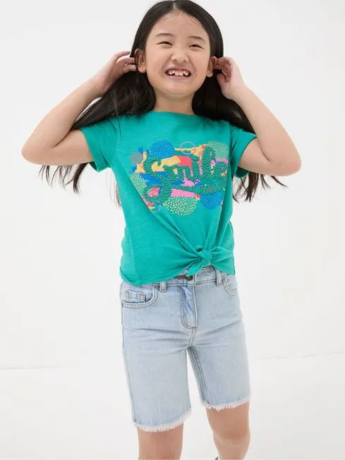 Girls Fatface Tops and TShirts Blue Smile Graphic TShirt Girls Fatface Tops and TShirts Blue Smile Graphic TShirt