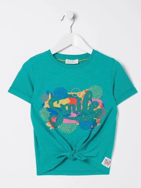 Girls Fatface Tops and TShirts Blue Smile Graphic TShirt Girls Fatface Tops and TShirts Blue Smile Graphic TShirt