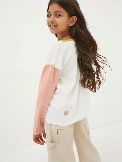 Girls Fatface Tops and TShirts Natural Sun Embroidered TShirt Girls Fatface Tops and TShirts Natural Sun Embroidered TShirt
