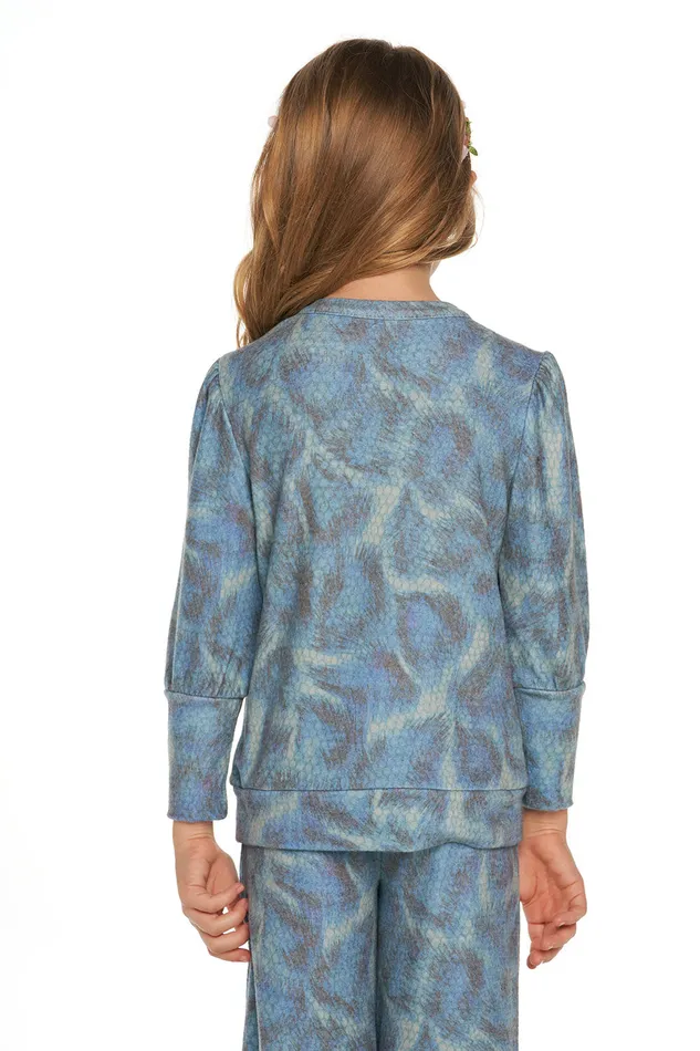 Girls Tops Chaser Brand Rpet Bliss Knit Puff Sleeve Pullover