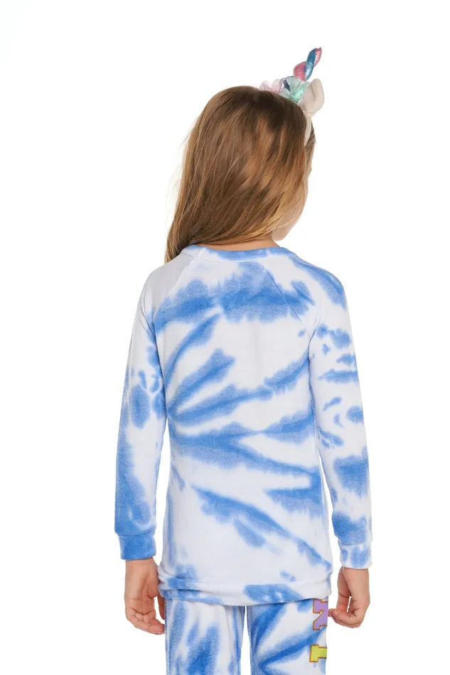 Girls Tops Chaser Brand Tie Dye Glitter Unicorn