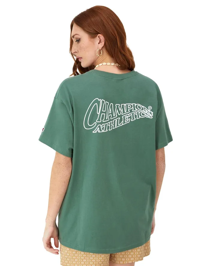 Graphic TShirt Oversized Champion Athletics Graphic Nurture Green Women Champion TShirts and Tops