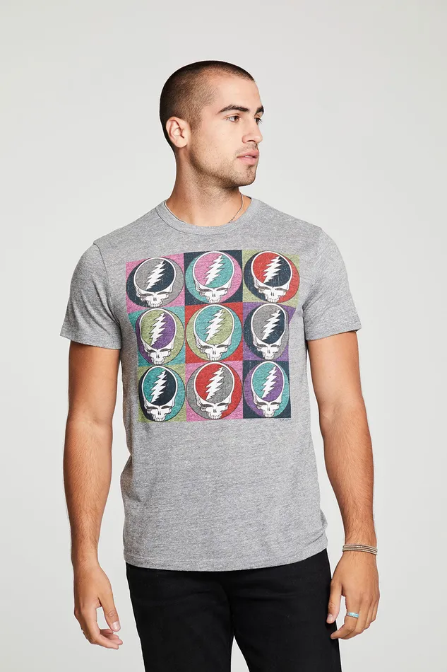 Grateful Dead Multi Steal Your Face Tops Chaser Brand Mens