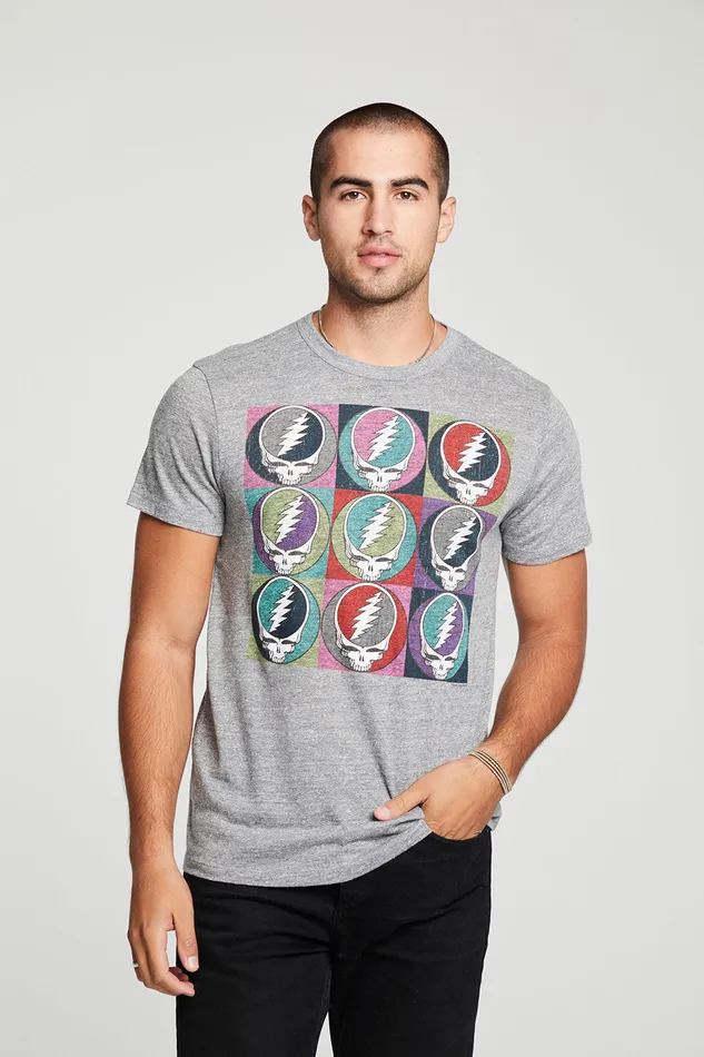 Grateful Dead Multi Steal Your Face Tops Chaser Brand Mens