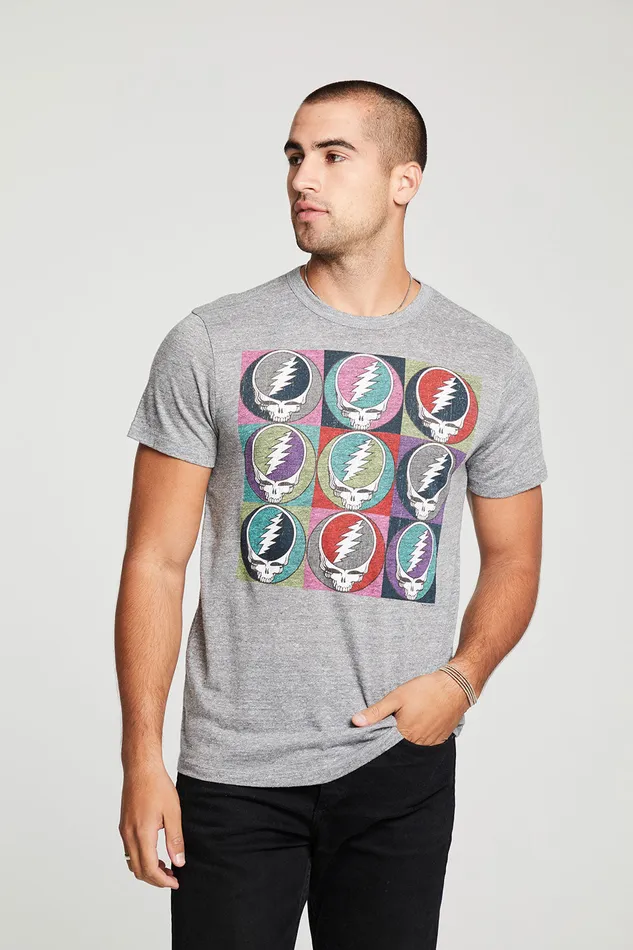 Grateful Dead Multi Steal Your Face Tops Chaser Brand Mens