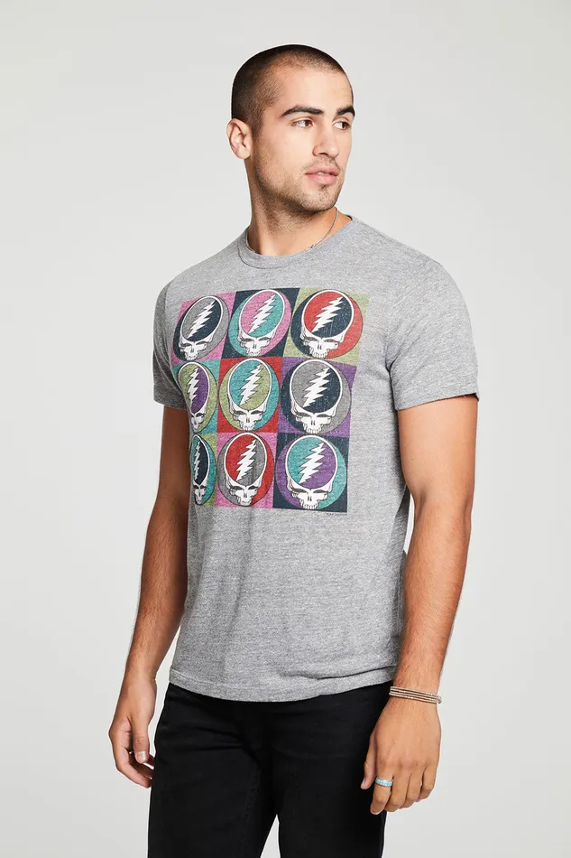 Grateful Dead Multi Steal Your Face Tops Chaser Brand Mens