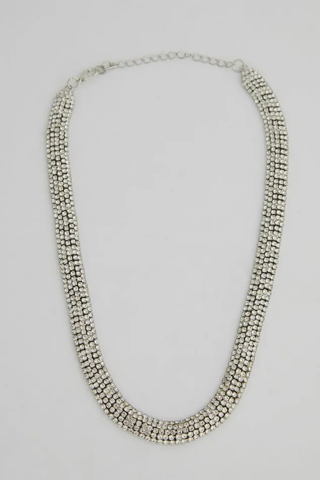 Guenloie Diamante Choker Necklace In Silver Women Showpo Necklaces