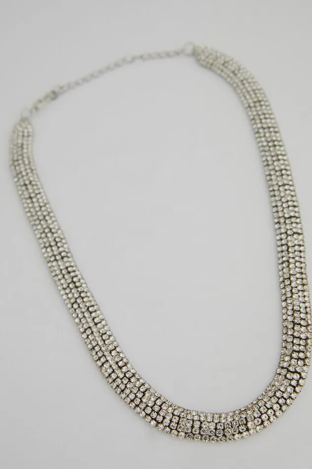 Guenloie Diamante Choker Necklace In Silver Women Showpo Necklaces