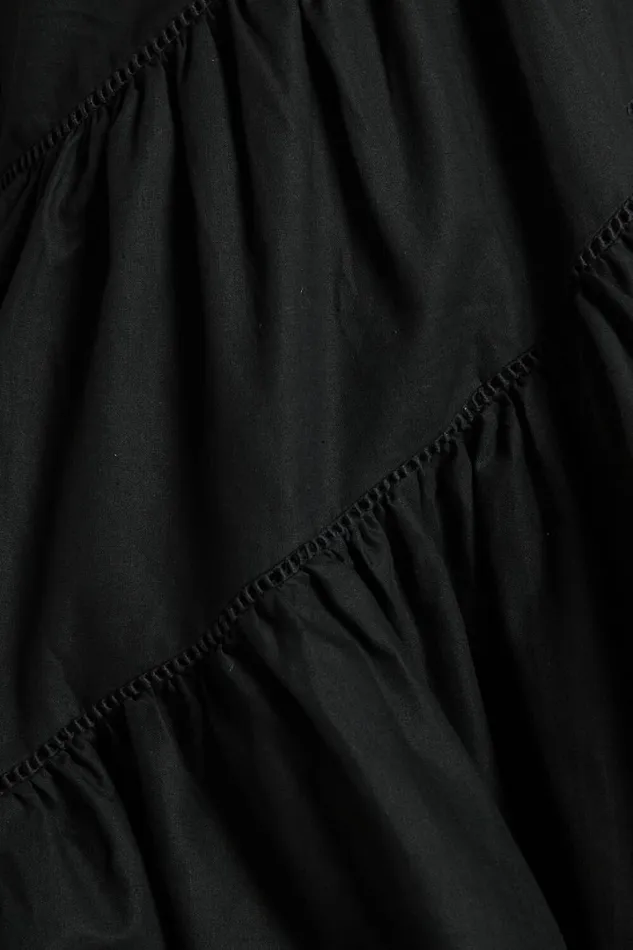 Harleen Mini Dress 8211 Linen Look Asymmetrical Trim Puff Sleeve Dress In Black Women Showpo Curve Clothes