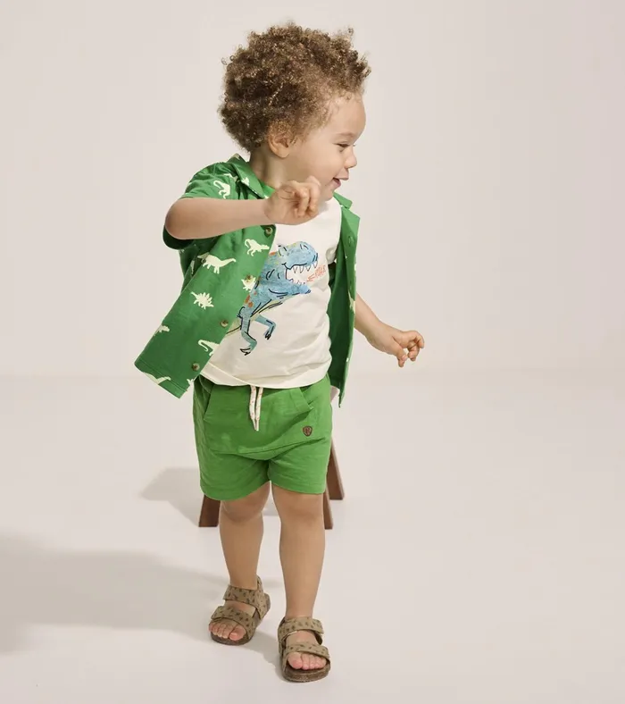 Hatley Baby and Toddler Boys Camp Green Kangaroo Shorts Baby and Toddler Bottoms