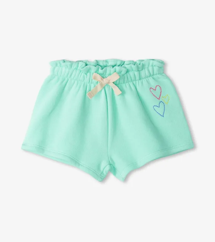 Hatley Baby and Toddler Girls Ice Green Paper Bag Shorts Baby and Toddler Bottoms