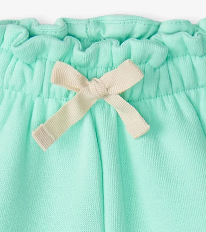 Hatley Baby and Toddler Girls Ice Green Paper Bag Shorts Baby and Toddler Bottoms