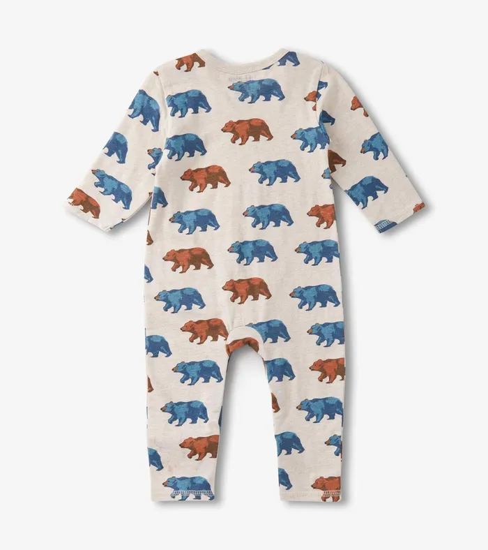 Hatley Baby Boys Bluestone Bears Long Sleeve Romper Baby and Toddler Rompers