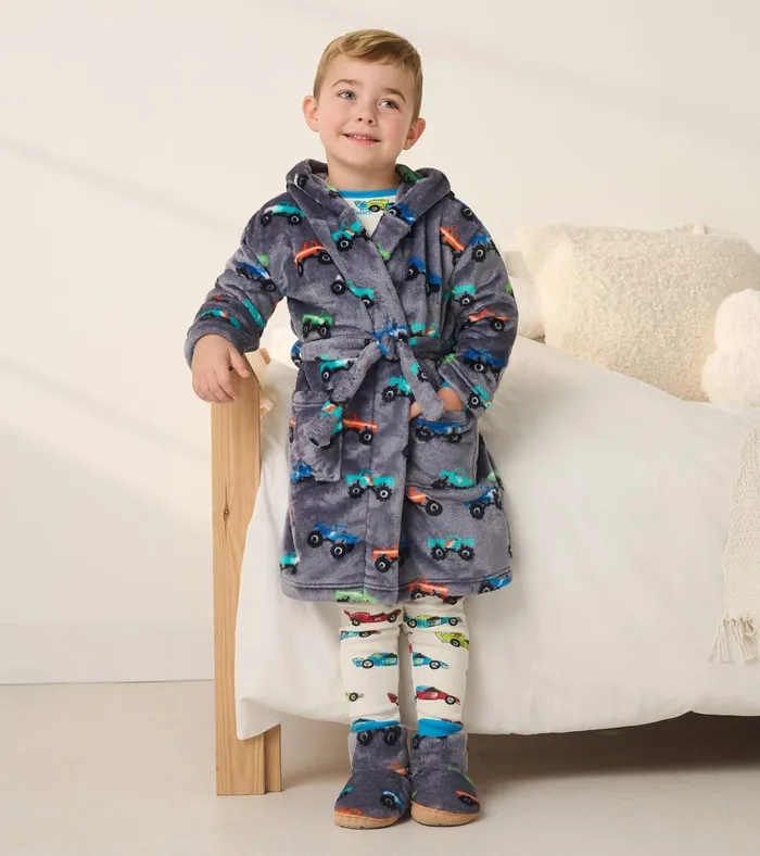 Hatley Baby Boys Monster Trucks Fleece Robe Boys Sleepwear