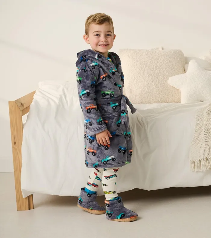 Hatley Baby Boys Monster Trucks Fleece Robe Boys Sleepwear