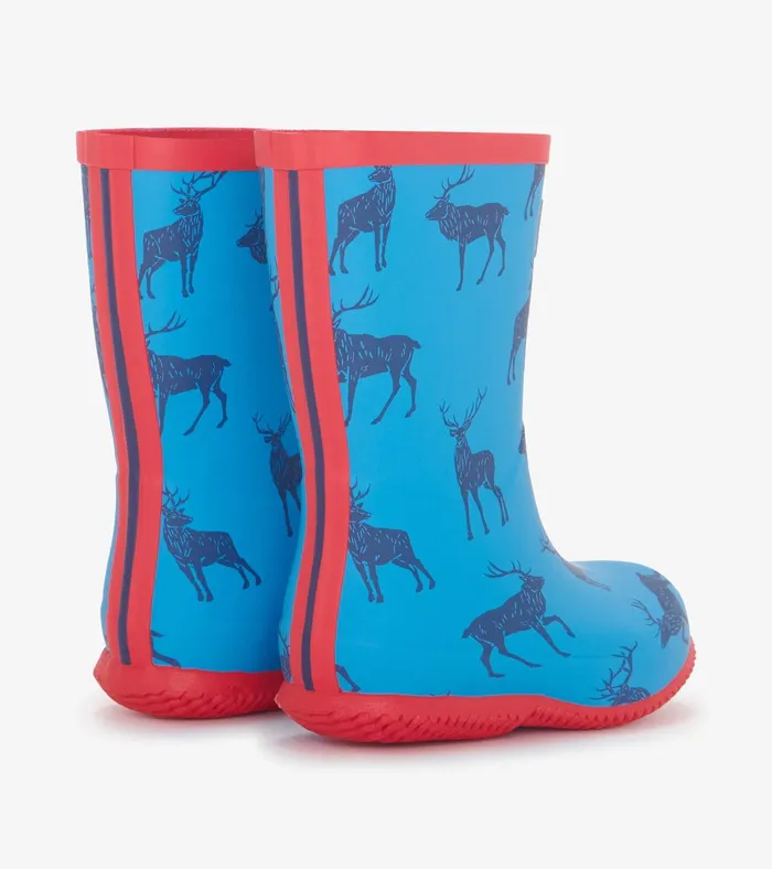 Hatley Boys Blue Elks Packable Rain Boots Boys Rainwear