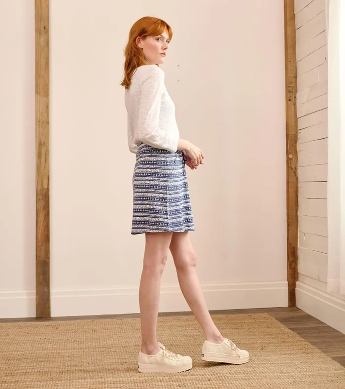 Hatley Christine Skirt 8211 Blue Brush Stripes Women Bottoms