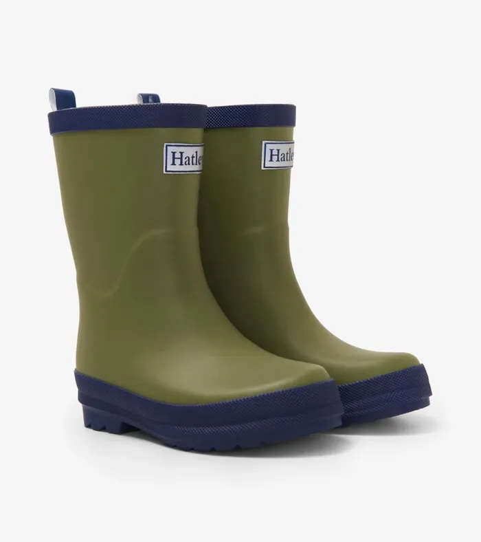 Hatley Forest Green Matte Rain Boots GirlsBoysBaby and Toddler Rainwear