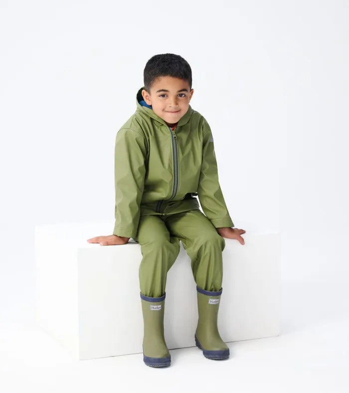 Hatley Forest Green Matte Rain Boots GirlsBoysBaby and Toddler Rainwear