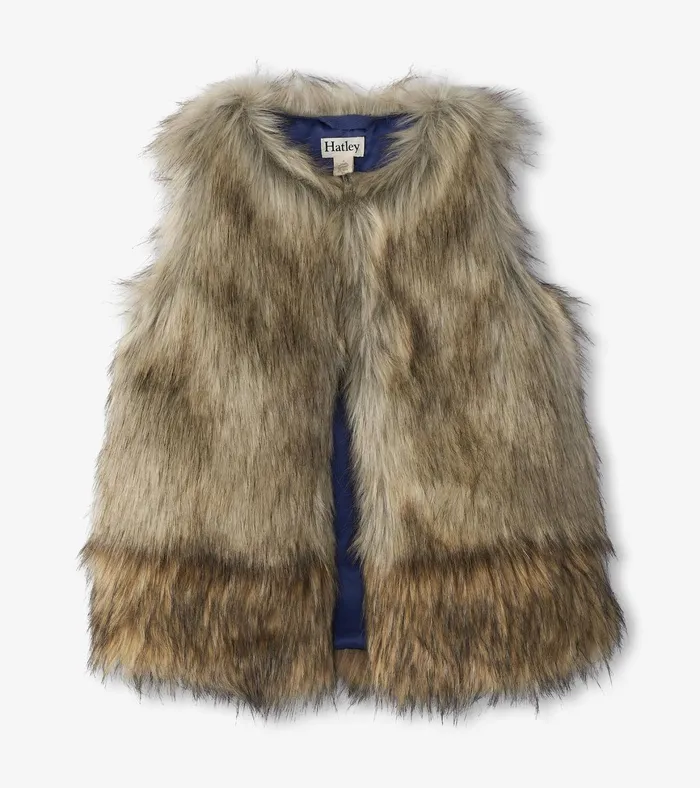 Hatley Girls Faux Fur Vest Girls Tops