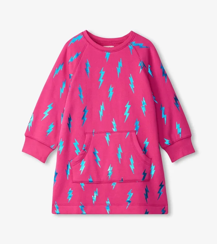 Hatley Girls Lightning Bolts Sweater Dress Girls Dresses