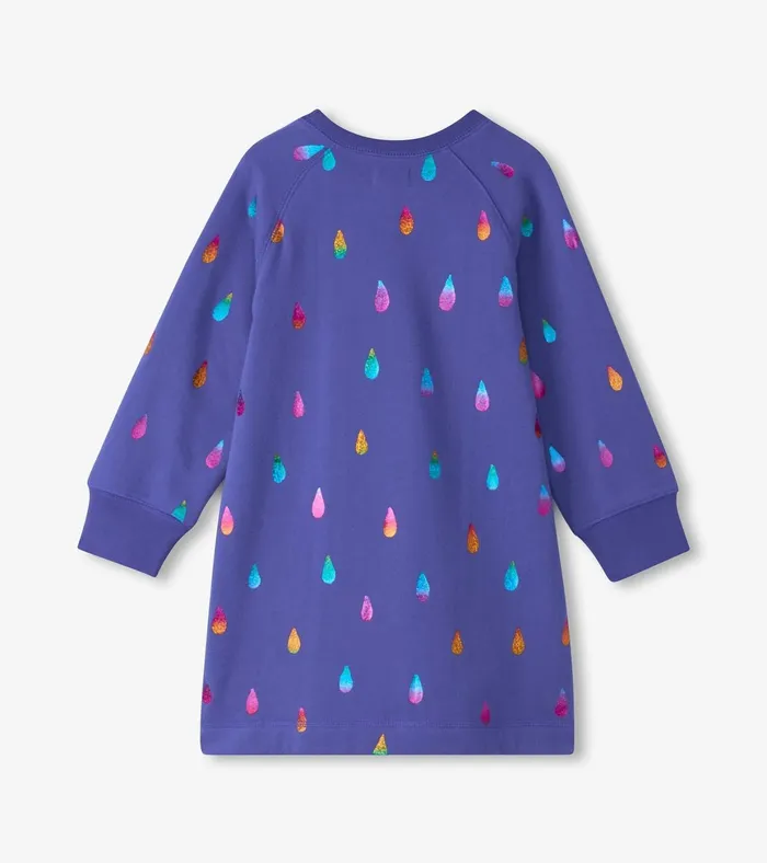 Hatley Girls Rainbow Raindrops Sweater Dress Girls Dresses