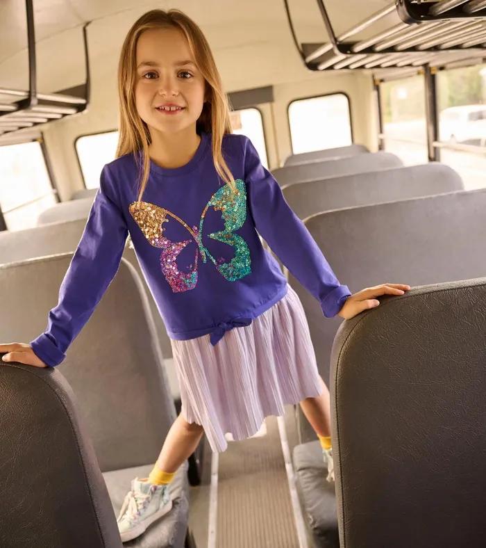 Hatley Girls Sequin Butterfly Skirt Dress Girls Dresses