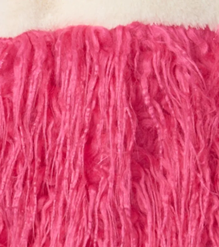 Hatley Girls Sheer Pink Faux Fur Jacket Girls Sweaters