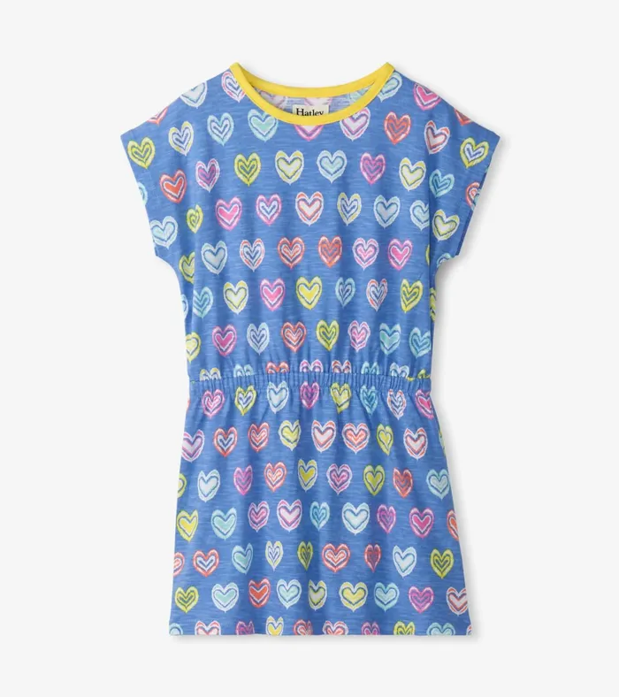 Hatley Girls Shibori Hearts Relaxed Dress Girls Dresses