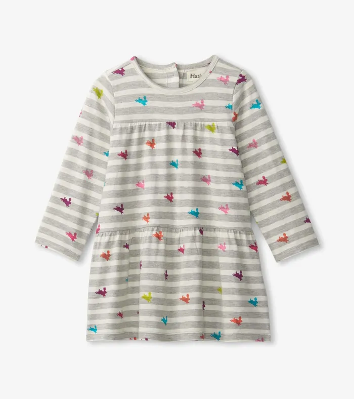 Hatley Rainbow Bunnies Tiered Dress Baby and Toddler Dresses