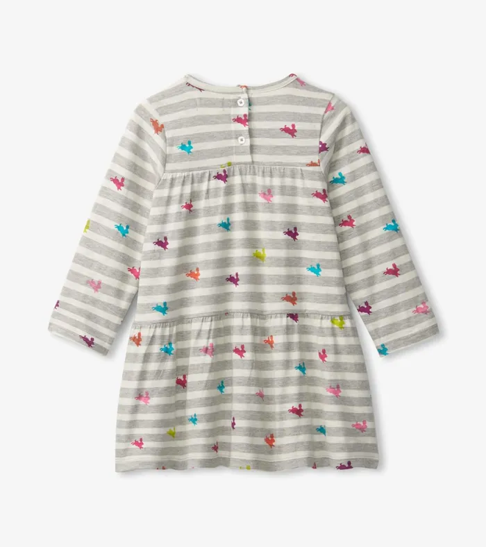 Hatley Rainbow Bunnies Tiered Dress Baby and Toddler Dresses