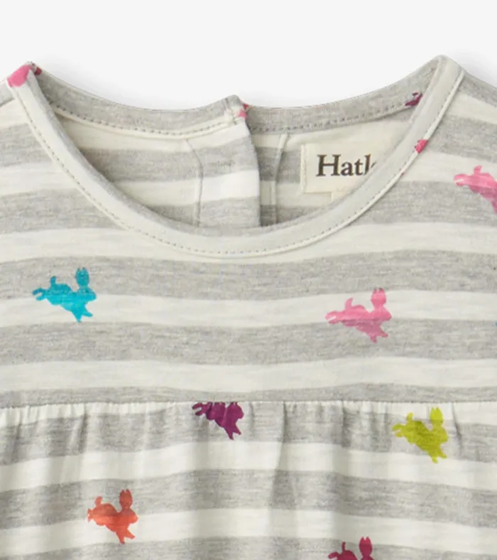 Hatley Rainbow Bunnies Tiered Dress Baby and Toddler Dresses