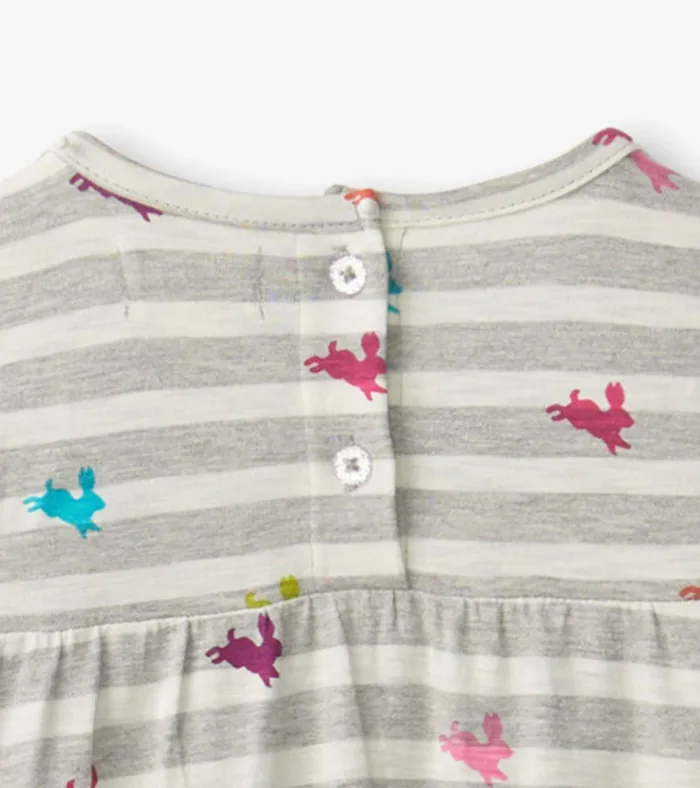 Hatley Rainbow Bunnies Tiered Dress Baby and Toddler Dresses