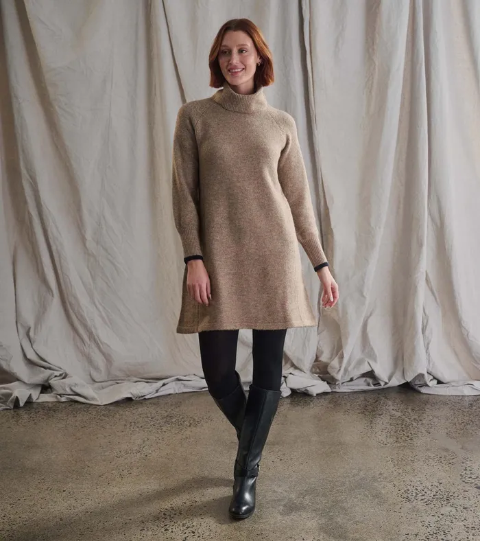 Hatley Swing Sweater Dress 8211 Oatmeal Heather Women Dresses