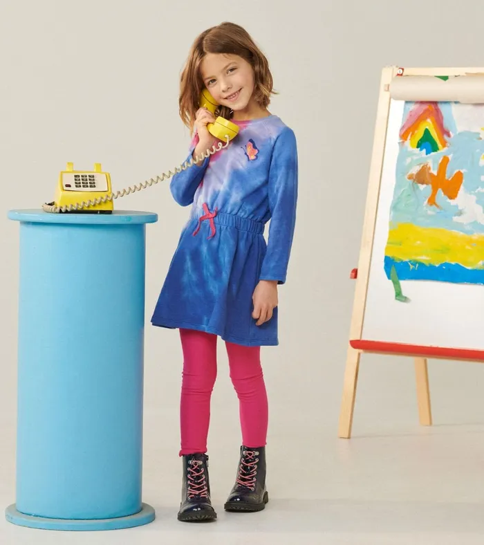 Hatley Tie Dye Burst Cinched Waist Dress Girls Dresses