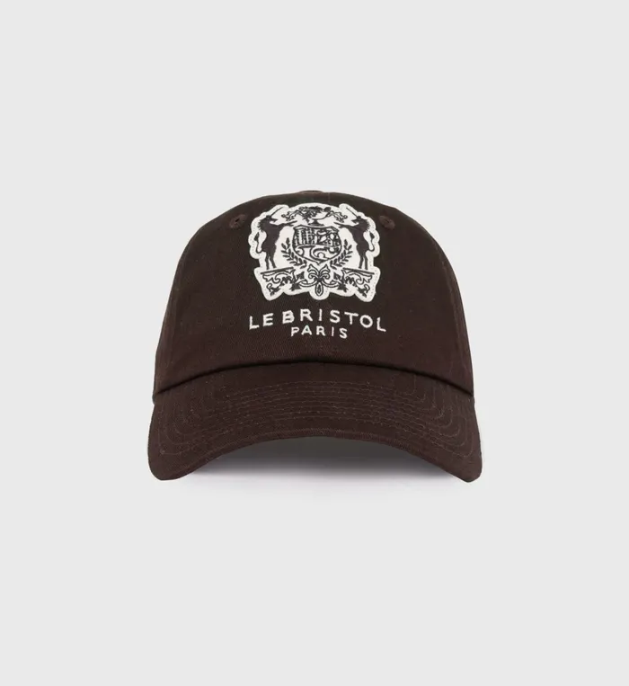 Hats Women Sporty and Rich Bristol Crest Hat 8211 ChocolateCream