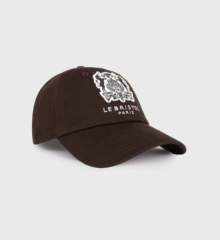 Hats Women Sporty and Rich Bristol Crest Hat 8211 ChocolateCream
