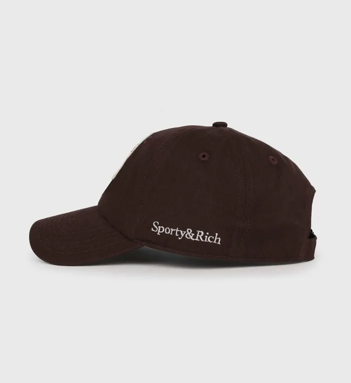 Hats Women Sporty and Rich Bristol Crest Hat 8211 ChocolateCream