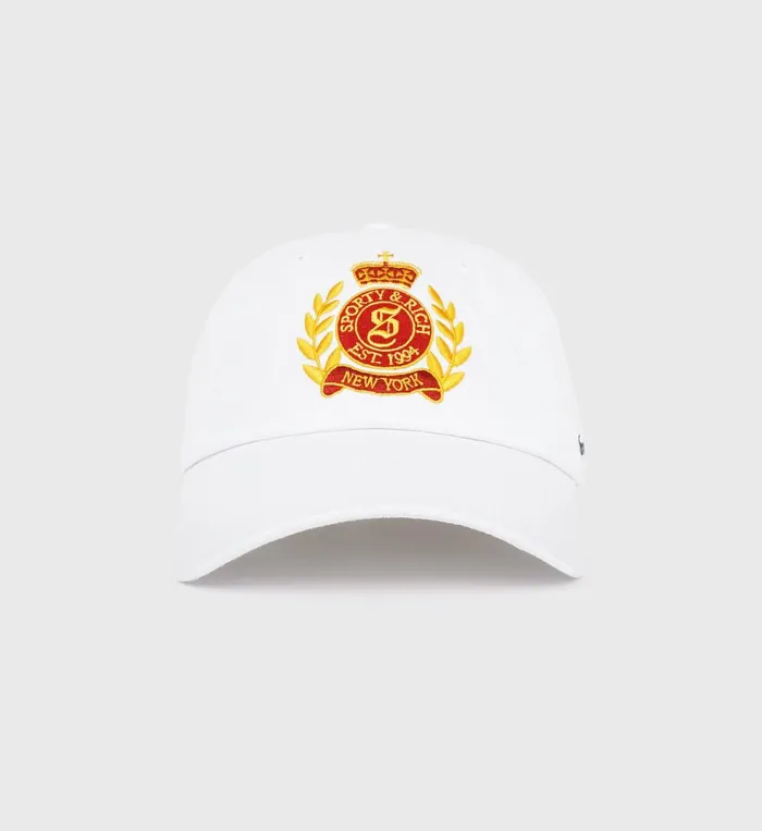 Hats Women Sporty and Rich NY Crest Hat 8211 WhiteGold