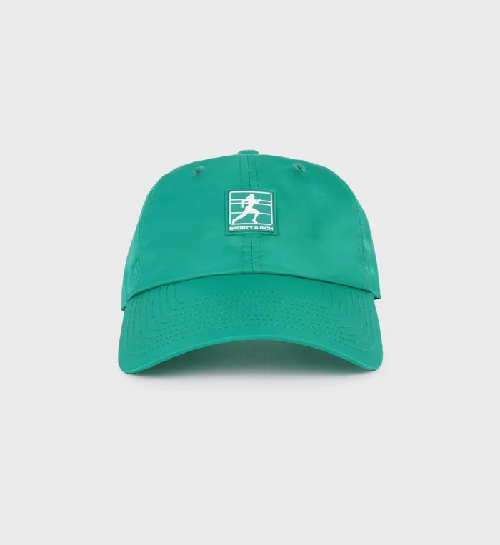 Hats Women Sporty and Rich Running Woman Nylon Hat 8211 Spring GreenWhite