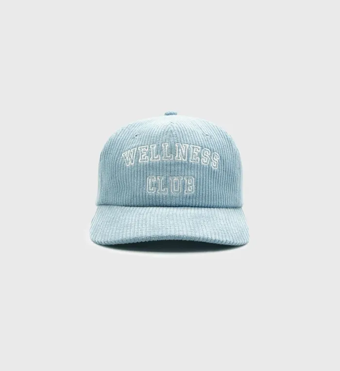 Hats Women Sporty and Rich Wellness Club Corduroy Hat 8211 Baby BlueWhite