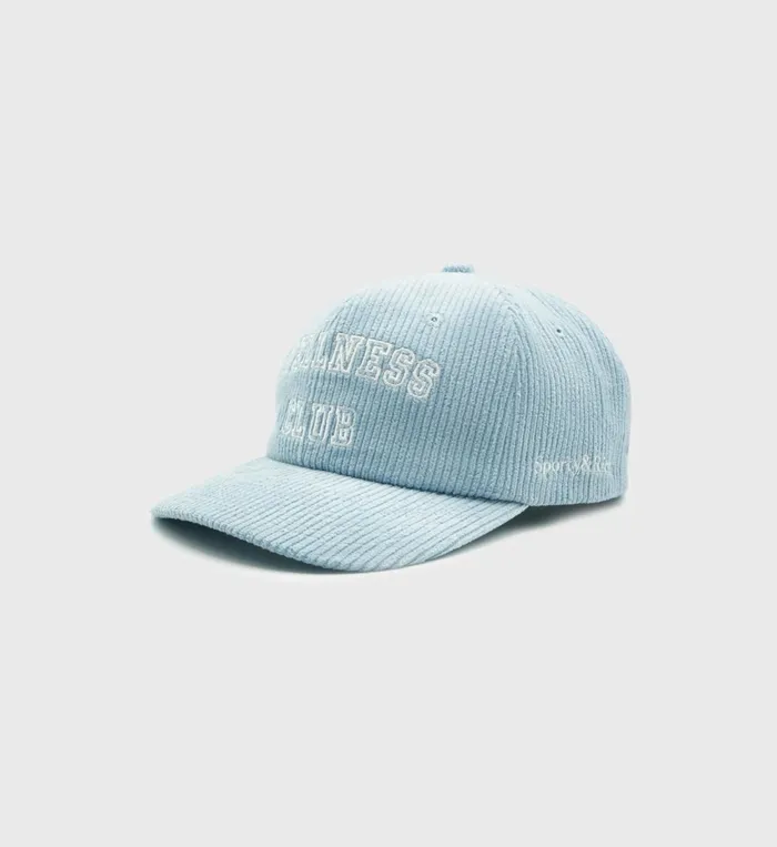 Hats Women Sporty and Rich Wellness Club Corduroy Hat 8211 Baby BlueWhite